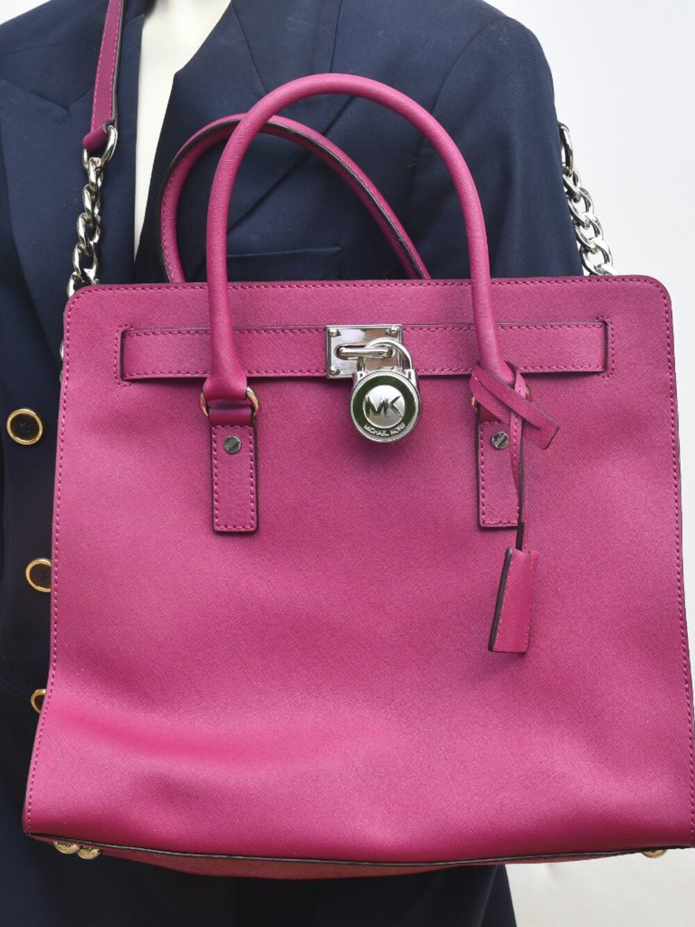 Michael Kors Hamilton Large Saffiano Tote Hot Pink